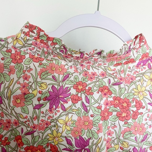 Fate Floral Print Button Front Shirt Dress Puff Sleeve Retro Boho Size Large - Picture 9 of 10